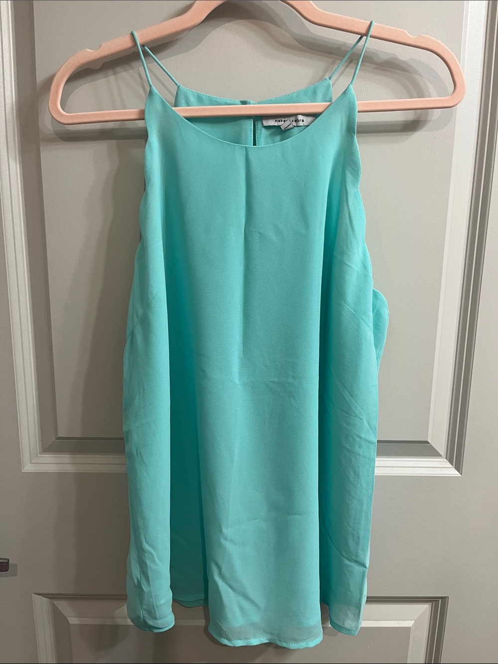 Naked Zebra Mint Green Scalloped Halter Camisole